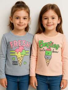 Kit 3 Children's T-Shirts Girls ASSORTED Sleeve - 長篇漫畫 - 查看 6