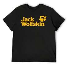 Jack Wolfskin Logo Yellow T-Shirt T-Shirt Luxury Clothing Aesthetic Clothing Summer Top Black T-Shirts For Men - màu đen - Xem 1