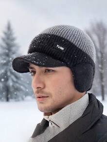 Ultimate Winter Warm Knit Hat Beanie With Brim & Ear Flaps - Super Soft Thermal Lined, Windproof & Water-Resistant Unisex Cap For Men & Women - Perfect For Outdoor Skiing, Hiking, Trekking & Daily Urban Fashion - Made With Premium Merino Wool