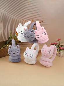 Plush Warm Earmuffs For Autumn And Winter, Cute Plush Cartoon Cat Earmuffs, Protect Ears From The Cold