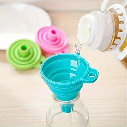 1 Multifunctional Silicone Filter Tube - Foldable And Flexible, Convenient For Reversing Liquids, Jams, Beans, Etc. - Very Suitable For Use In Kitchens And Restaurants, With Random Colors