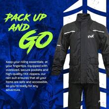 - Traje de lluvia para motocicleta para hombres y mujeres, chamarra de lluvia reflectante y pantalones de lluvia para montar a prueba de intemperie para todas las estaciones - Grande + Negro - - Ver 5