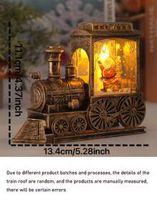 1pc-3D Christmas Train Night Light Decoration,Santa Claus Train LED Lights Festive Snowman, Reindeer Christmas Tree Design Beautiful Plastic Freestanding Upper Lights With Button Battery For Home ,Office Or Various Room Types Holiday Decor Christmas Decorations Winter Room Decor