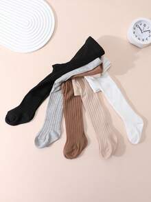 5 أزواج من سراويل الأطفال البنات البسيطة والمتعددة الاستخدامات ذات التصميم المخطط، مناسبة للتنسيق اليومي - متعدد الألوان - مشاهدة 7