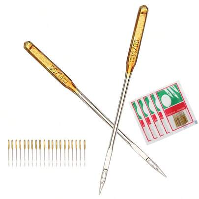 20/50pcs Titanium Coated Sewing Machine Needles, Size 9/11/14/16/18, Durable Golden Needles, Suitable For Home Sewing, Quilting And DIY Crafts, Universal Replacement Needles, Great Gift For Sewing Enthusiasts On Christmas And Other Holidays