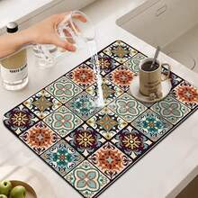 1/2pcs Coffee Mat - Hide Stain Absorbent Rubber Backing Quick Dry Mat For Kitchen Counter Coffee Bar Accessories Dish Drying Mat For Coffee Maker Coffee Maker Coffee Pot Espresso Maker