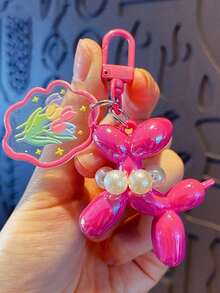 1 Stück Schlüsselanhänger mit Perlen und Welpen, Auto Dekoration, Taschenbehang