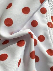 Bộ đồ bơi nữ gợi cảm, dễ thương, màu trắng và đỏ chấm bi thắt nơ, kiểu yếm, thích hợp cho kỳ nghỉ xuân/hè. - trắng - Xem 7