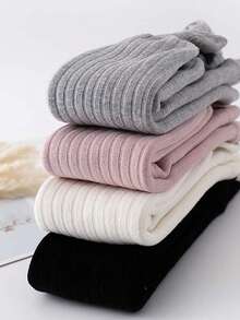 1 Pair Girls' Tights , Suitable For Outer Wear Thickened For Autumn & Winter, Baby Toddler Leggings Warm And Comfortable