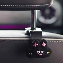 2pcs - Cute Rabbit + Bow Seat Hook, Hidden Rear Seat Storage Hook, Adorable Fresh Design, Multifunctional Car Accessories For Organizing Bags, Water Bottles, Etc., Durable Car Seat Hook