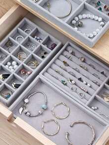 10pcs/Set Jewelry Tray, Jewelry Display Organizer Trays, Stackable Jewelry Tray, Drawer Jewelry Tray, Elegant Jewelry Organizer Tray, Portable Jewelry Stand, Grid Jewelry Tray, Jewelry Storage Tray, Jewelry Box, Jewelry Organizer, Drawer Storage Box, Suitable For Earrings, Necklaces