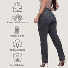 Women's High-Waisted Mom Jeans, Graphite Gray Premium - Graphite Gray - View 6