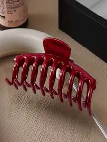 1pc New Soft Silicone Hair Claw Clip, Shock-Absorbing Protective Hairclip, Durable Grip, Pink Soft Silicone Hair Claw Clip, Large Minimalist Hair Claw Hairpin For Bangs, Acrylic, Suitable For Party, Commuting, Outfit Matching, Hair Accessories, Halloween, Mermaid Accessories, Hair Clips, Wedding