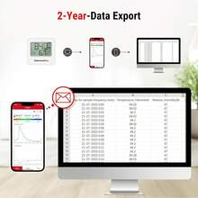ThermoPro TP357 Termómetro digital higrómetro interior de 260 pies, termómetro medidor de humedad con aplicación inteligente, termómetro de habitación medidor de humedad con sensor de humedad de temperatura - 1 - Ver 12