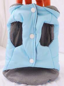 1pc Pet Cartoon Puppy Embroidered Thick Jacket - Multicolor - View 3