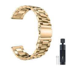 Quickfit 不锈钢金属表带兼容三星 Galaxy Watch 7 6 5 4 FE Band Pro Classic Active 2 Galaxy Watch 3 45mm/ Gear S3 Garmin Venu 3/2/Amazfit GTR4/3/2/华为 Watch GT4 男女款金属优雅休闲商务