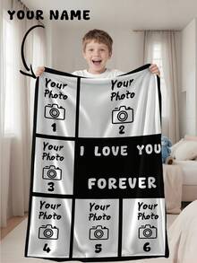 بطانية صور قابلة للتخصيص، بطانية عائلية، بطانية صور، نمط 9 شبكات، بطانية تذكارية. مناسبة كهدية للبنات والأولاد والبالغين في عيد الحب، خفيفة الوزن، بطانية طفل، بطانية فليس مخصصة، بطانية صور مخصصة، بطانية رمي مخصصة، بطانية طفل مخصصة، بطانية حديثي الولادة، مناسبة لعيد الأم والميلاد وعيد الطفل - متعدد الألوان - مشاهدة 2