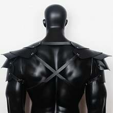 1pc Medieval Warrior Chest Harness, Adjustable PU Leather Shoulder Armor With Waist Belt, Suitable For Halloween Party - Multicolor - View 5