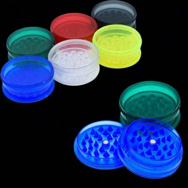 40/60mm Plastic Herb Grinder Spice Mill Mortar Pestle Salt Crusher Tobacco Bud Vanilla Portable 3 Sections Manual Zinc Alloy Tobacco Raw Grass Grinder Cigarette Smoking Accessories Gift