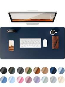 Leather Desk Pad, Office Desk Mat, Large Mouse Pad, Writing Board, Office Desk Blotter, Black, White, Purple, Pink, Gray, Green, Blue Non-Slip PU Leather Imprint, Laptop Pad, Waterproof Writing Mat For Office And Home Gaming Mouse Pad Desk Accessories Office Supplies Office Desk Accessories Mousepad Mouse Pad For Desk - Multicolor - View 62