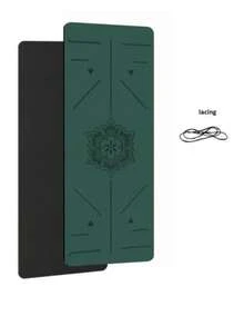 1 Thảm tập Yoga TPE có vạch căn chỉnh, Thảm tập thể dục dày chống trượt, hấp thụ sốc, Thảm nhảy dây có dây đeo, Màu ngẫu nhiên - Màu xanh lá cây đậm - Xem 8