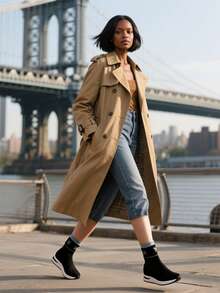 1 Pair Women's Fashion Boots, Slip-On Breathable Mesh Sock Boots, Casual Lightweight Non-Slip Versatile Elevator Ankle Boots