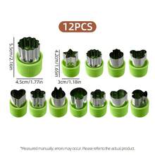 6/12件套防锈不锈钢饼干模具，蔬菜水果切片模具，全手保护，迷你派、水果和饼干烘焙密封模具，烘焙和食品辅助工具，花卉压花模具，沙拉制作工具，厨房小工具，厨房配件，家居和厨房用品 - - - 查看 7