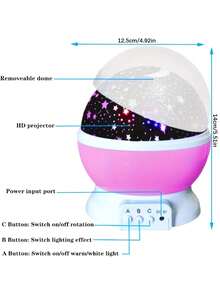 1 件 3D 星空 LED 投影仪，电池供电 USB 供电 LED 桌面灯，360 度旋转星月彩色灯，儿童房卧室装饰夜灯，浪漫求婚艺术品，适合户外，营造浪漫星空效果，适用于室内卧室、客厅、办公室、派对， - 彩色 - 查看 10