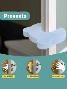 3/2/1件装 熊形儿童抽屉门防夹手装置，免钻孔门挡，婴幼儿门挡，儿童用品 - 白色 - 查看 3