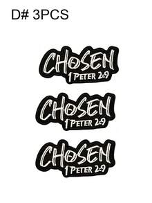 一套3/8/24个黑白正能量文字英文字母刺绣布贴,涤纶材质,徽章贴花,DIY服装熨烫贴片,缝纫配件布贴,适用于背包、牛仔裤、夹克、T恤、帽子、连衣裙等。 - 彩色 - 查看 15