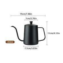 1 Stück 350ml/600ml Edelstahl Kaffeekanne mit Deckel, Tropf-Kaffeemaschine, Kaffee-Zubehör, Lernmittel (Schwarz/Silber)