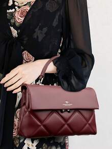 高品质女士单肩包，真皮奢华手提包，2025款设计师单肩斜挎包 - 酒紅色 - 查看 12