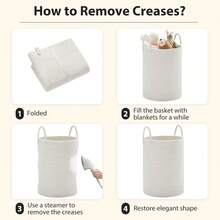 1pc 58L Woven Storage Basket, New Style Basket With Handles, Hand Woven Storage Box, Folding Laundry Basket, Storage Basket, Bathroom Dirty Clothes Basket, Rope Laundry Basket, Living Room Bedroom Laundry Basket, Woven Storage Basket, Bohemian Style Tall Rope Basket For Blankets, Toys, Pillows, Towels And Baby Nursery Basket. - Multicolor - View 8