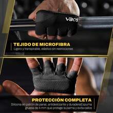 Guantes para Gimnasio Unisex para Gimnasio con Ventilación para Levantamiento de Pesas y Soporte para Muñeca - Negro - Ver 5