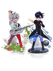 1/2 Piezas Soporte acrílico de personaje de anime estilo alienígena, regalo de cumpleaños para fans del anime, ilustraciones a color con detalles exquisitos, accesorios y adornos de anime