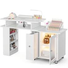 美甲桌/美甲台，玻璃柜门美甲工作台，带集尘器、可拆卸亚克力容器、柜子和抽屉，梳妆台，美甲工作台，美甲桌，沙龙设备，美甲桌，美甲师工作台，沙龙家具，美甲师工作台，便携式美甲桌，可折叠美甲工作台，沙龙工作台，美甲桌，工作台，美甲工作台，美甲用品，美甲桌，美甲桌，廉价美甲桌，美甲工作台，美容院设备，美甲桌，美甲桌，美甲工作台，美发沙龙设备，美甲桌，美甲沙龙家具，便携式美甲桌 - 美規A型插(110-127V) - 查看 14