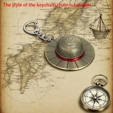 1 件 2025 新款动漫海贼王金属草帽钥匙扣吊坠饰品 - 节日礼物、生日礼物、派对礼物、完美礼物