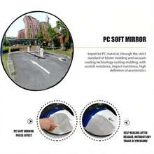 Espelho retrovisor de ponto cego para carro, 1 peça, grande angular de 360°, alta definição, , à prova d'água, antissujeira, para uso interno/externo, melhora a decoração espacial, design convexo de alta resolução, adequado para casa, loja, estacionamento, depósito e escritório - fácil instalação, espelho de decoração moderna para casa