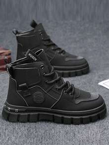 2025 New Men's Hiking Boots, Thick Sole, Anti-Slip, Durable, High-Top, Round Toe, Lace-Up, Color Blocking, Soft & Comfortable, Outdoor Sports, PU Leather, Waterproof, Oil-Resistant, Outdoor Casual, Work, Holiday, Travel, Hiking, Climbing, Adventure