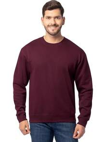 Fruit of the Loom Eversoft - Sudadera de Forro Polar con Cuello Redondo para Hombre, Absorbe la Humedad y Transpirable, Tallas S-4x - Granate - Ver 11