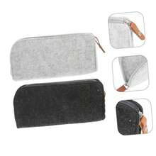 HOODANCOS 2 Piezas Estuche De Lápices Para Adolescentes Pequeña Bolsa De Maquillaje Bolsa De Pluma Portátil Estuche De Cosméticos De Viaje Agitarse Cartuchera Cajas Accesorios Pro Sintió - como en la foto - Ver 7