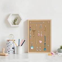 24英寸×16英寸/16英寸×12英寸/12英寸×8英寸多功能橡木色软木板，壁挂式公告板、钉板、照片墙、企业文化展示板、计划板、装饰墙、每日提醒板，新学年伊始学校和宿舍必备 - 棕色 - 查看 10