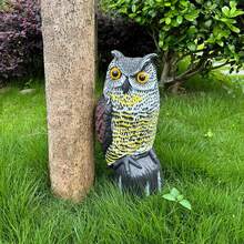 1 قطعة، نافرة البوم ذات الرأس الدوار، طارد الطيور البلاستيكي، تصميم مكافحة الآفات الخارجية لحماية الحديقة، ديكورات خارجية، لطرد السناجب والفئران! مثالية لحديقتك أو شرفتك أو شرفتك