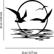 户外走廊壁挂金属装饰品，鸟形铁艺镂空金属工艺品 - 黑色 - 查看 16