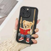 Estuche de teléfono con patrón de oso balanceante, ahuecado y reforzado, anticaída y texturizado, resistente a los golpes.Compatible con Iphone11/12/13/14/15/16Pro/16Plus/16Promax/7Plus/8Plus/X/Xs Max/Xr/11Pro/12Pro/13Pro/14Pro/12Mini/13Mini/11Promax/12Promax/13Promax/14Promax/14Plus/6/6S/6Plus/7/8.Adecuado para niños y niñas, regalo para aniversario o vacaciones. - Color 1 - Ver 2