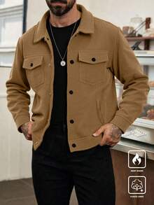 男士休闲运动夹克，春秋季灯芯绒风衣外套，复古多口袋工装夹克
