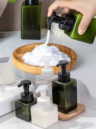 2 件/1 件泡沫分配器、洗发水、洗手液、洗面奶慕斯泡沫补充瓶、浴室储存泡沫皂液器、泡沫瓶、450ml/250ml 大容量可再填充泡沫瓶，用于沐浴露、洗发水，适合旅行、泳池、海滩