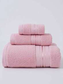 1 pezzo/3 pezzi Set di asciugamani tinta unita semplice, super morbidi e ad asciugatura rapida, non sfilaccianti, asciugamani da sauna, altamente assorbenti, leggeri e compatti, asciugamani per ospiti, asciugamani da bagno di alta qualità, accessori da bagno, il miglior regalo per i propri cari. Dimensioni asciugamano viso: 34*34, Dimensioni asciugamano mani: 34*75, Dimensioni asciugamano da bagno: 70*140 Asciugamani da doccia per salone di bellezza, hotel, sport, essenziali per la casa, asciugamani, cura della pelle - Rosa - Visualizzare 1