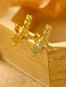 1 par de pendientes personalizados con letras mate, pendientes con nombre personalizado, regalo para la mejor amiga - Multicolor - Ver 4