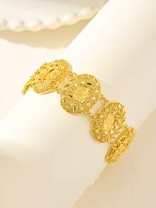 1pc Vintage Gold Coin Bracelet Bohemian Copper Jewelry Suitable For Women's Daily Holiday Dates Wear